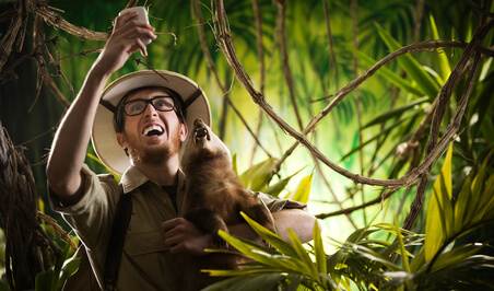 aventurier perdu dans la jungle