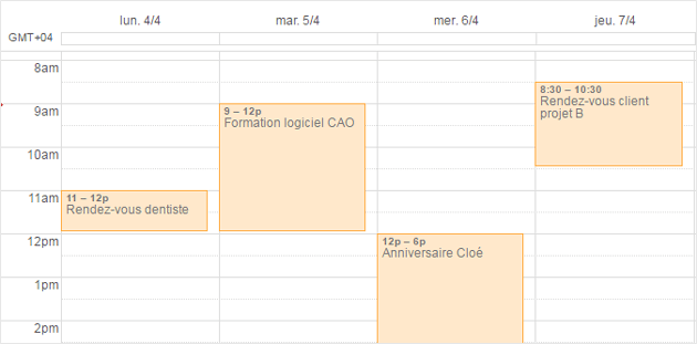 rendez-vous agenda